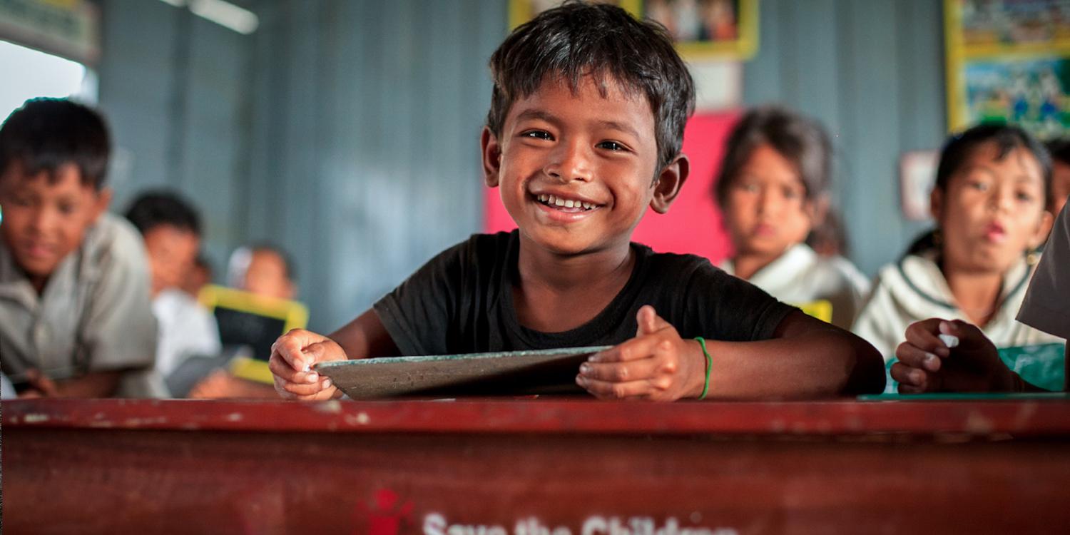 Phuong Sophon, a 2nd Grader from the Sles Slab Village Primary School smiles. Phuong Sophon, a 2nd Grader from the Sles Slab Village Primary School smiles.