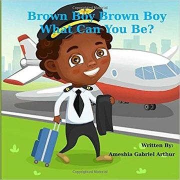 The Brown Boy Brown Boy What Can You Be book cover features a brown skin boy wearing a pilot's uniform walking with a suitcase, in front of an airplane. The Brown Boy Brown Boy What Can You Be book cover features a brown skin boy wearing a pilot's uniform walking with a suitcase, in front of an airplane.