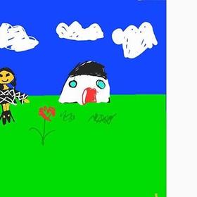 A drawing by a 7-year-old who is living in conflict in Gaza. A drawing by a 7-year-old who is living in conflict in Gaza.