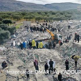 This aerial view of damage caused by the deadly earthquake that struck the Turkey and Syria borders. This aerial view of damage caused by the deadly earthquake that struck the Turkey and Syria borders.
