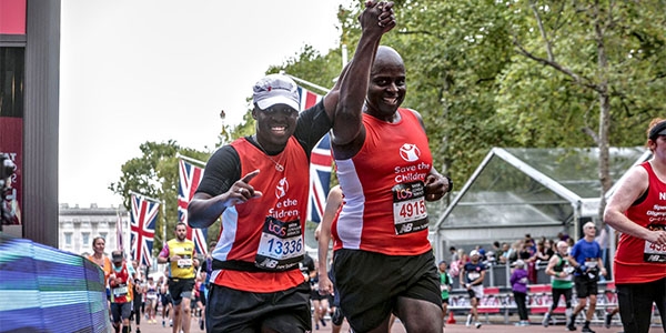 Father and son running the London Marathon to support Save the Children Father and son running the London Marathon to support Save the Children