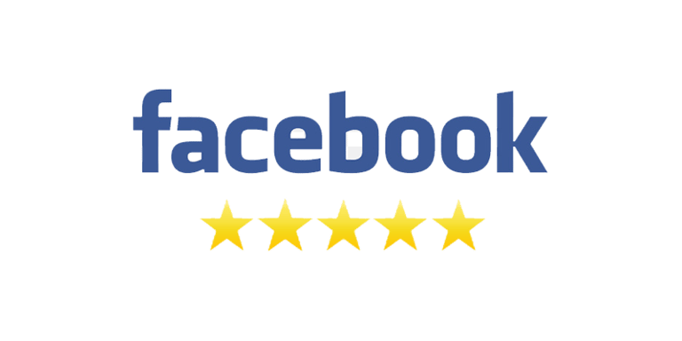 Facebook reviews five-star rating logo. Facebook reviews five-star rating logo.
