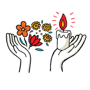 Flower and candle graphic Flower and candle graphic