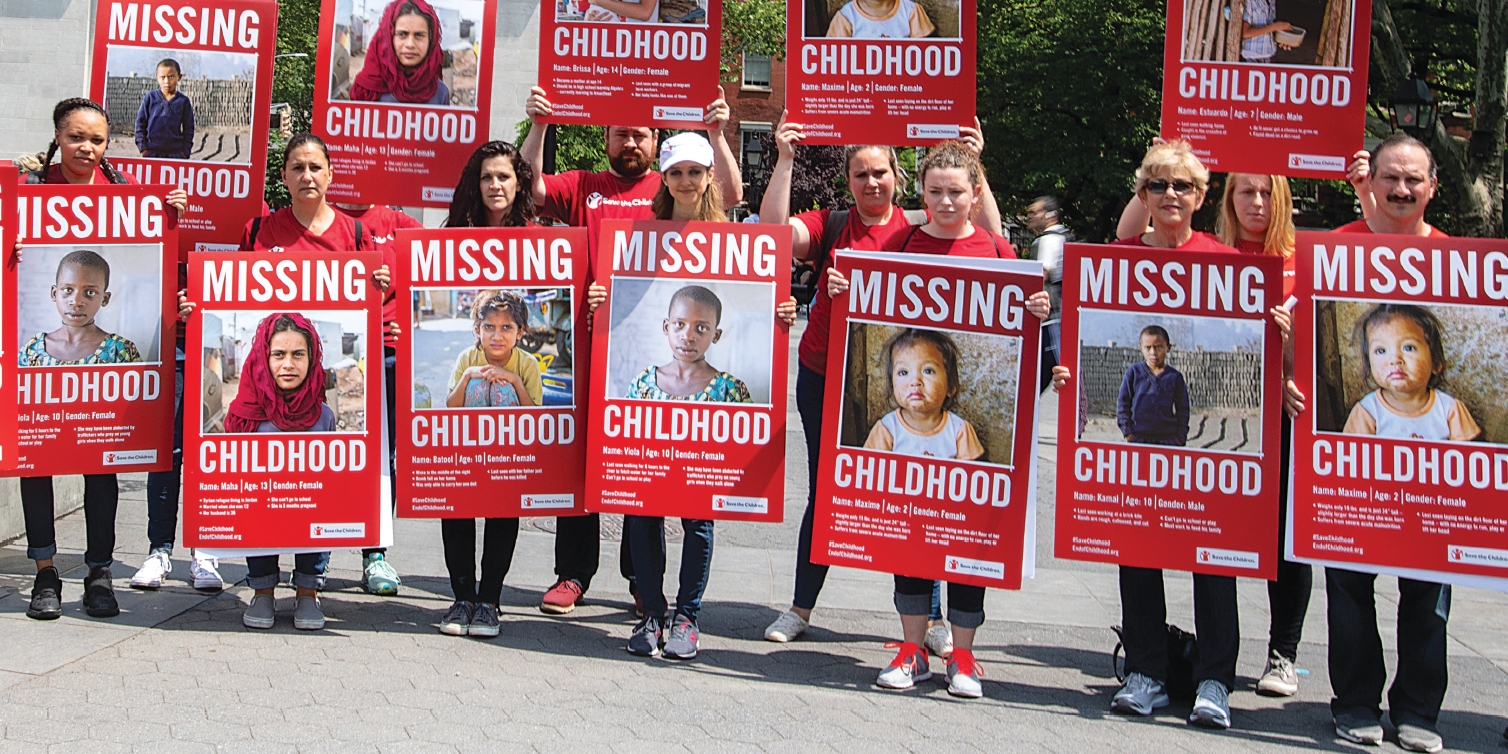 Save the Children workers adocate for children in New York Save the Children workers adocate for children in New York