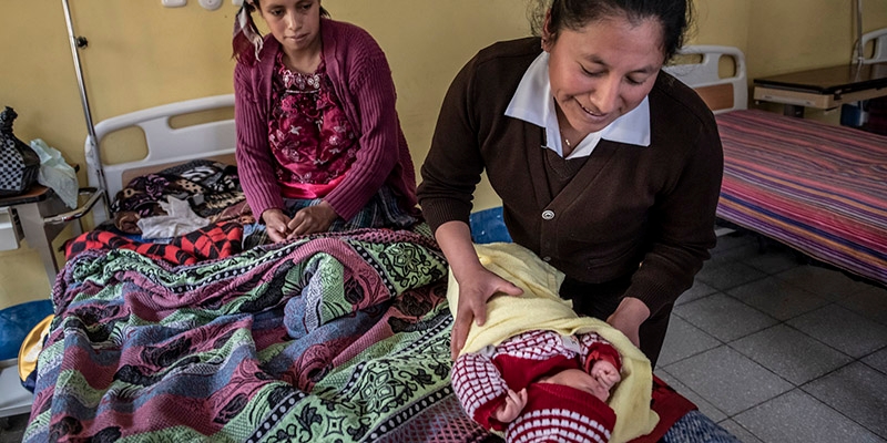 A nurse in Guatemala in a health center.
