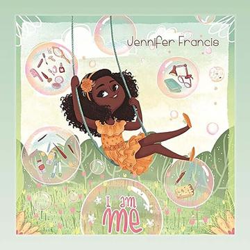 I Am Me book cover features a young girl with chestnut skin sitting on a swing wearing an orange dress and orange shoes. I Am Me book cover features a young girl with chestnut skin sitting on a swing wearing an orange dress and orange shoes.