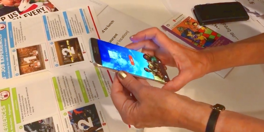 Students try out beca(XR) in Vietnam. Photo credit: Accenture 2018.