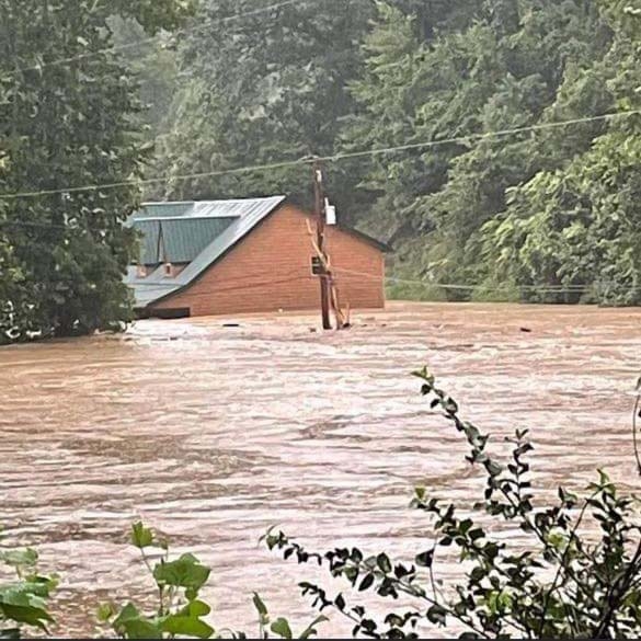 Flood waters from the flooding in Kentucky fill the streets. Flood waters from the flooding in Kentucky fill the streets.