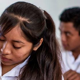 Geyvi is a health and nutrition ambassador as part of Save the Children’s “Health and Wellbeing Club” promoting good practices amongst her peers. She also takes part in Save the Children’s activities using theatre and performance to take pride in the Mayan culture and traditions within their community. Photo credit: Jonathan Hyams/Save the Children, April, 2016. Geyvi is a health and nutrition ambassador as part of Save the Children’s “Health and Wellbeing Club” promoting good practices amongst her peers. She also takes part in Save the Children’s activities using theatre and performance to take pride in the Mayan culture and traditions within their community. Photo credit: Jonathan Hyams/Save the Children, April, 2016.