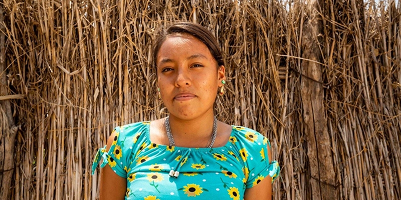 Mexico, a young lady in a blue shirt smiles at the camera. Mexico, a young lady in a blue shirt smiles at the camera.