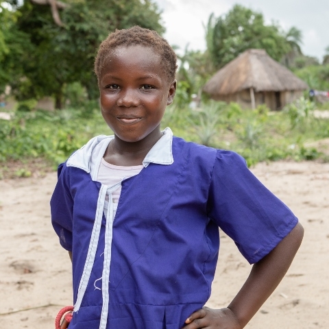 Tiageny in front of her school is Sierra Leone Tiageny in front of her school is Sierra Leone
