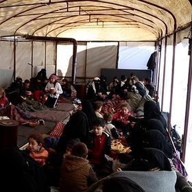 Syria, families gather in a tent after the devastating earthquake in Syria Syria, families gather in a tent after the devastating earthquake in Syria