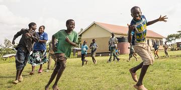 Children engage in activities at a Child friendly space, Kyangwali Refugee Settlement, Uganda. Children engage in activities at a Child friendly space, Kyangwali Refugee Settlement, Uganda.