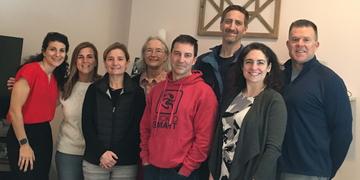 Members of the upstate New York leadership council (left to right): Diana Sarro (Save the Children), Beth Miles, Emily Cooper, Kathy Braico, Matt Miles, Shawn Jorgensen, Meaghan Dugan, and Mike O'Toole. Photo credit: Save the Children 2019. Members of the upstate New York leadership council (left to right): Diana Sarro (Save the Children), Beth Miles, Emily Cooper, Kathy Braico, Matt Miles, Shawn Jorgensen, Meaghan Dugan, and Mike O'Toole. Photo credit: Save the Children 2019.