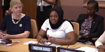Save the Children Girl Champion Maryam Ahmed from Nigeria visits the United Nations with our Public Policy and Advocacy staff. Photo credit: Save the Children, October 2017 Save the Children Girl Champion Maryam Ahmed from Nigeria visits the United Nations with our Public Policy and Advocacy staff. Photo credit: Save the Children, October 2017