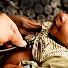 An infants heartbeat being recorded. An infants heartbeat being recorded.